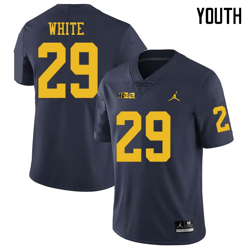 Jordan Brand Youth #29 Brendan White Michigan Wolverines College Football Jerseys Sale-Navy